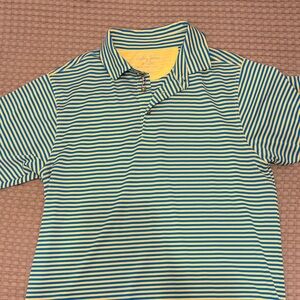 Bobby Jones Men's Polo - Teal and Yellow Stripes